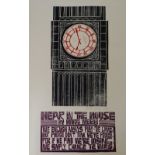 PAUL PETER PIECH unmounted limited edition (12/23) linoprint - of poem by Welsh poet Harri Webb '