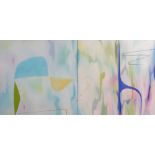 MARTYN JONES oil on canvas diptych - abstract, entitled verso 'South Ocean Boulevard', signed and