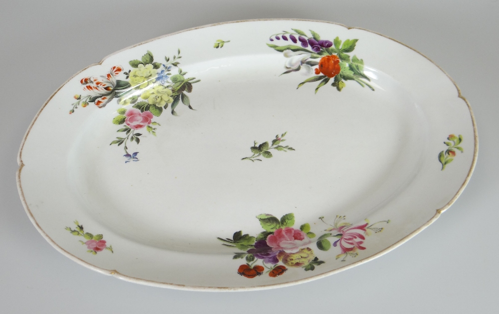 AN ENGLISH PORCELAIN POSSIBLY COALPORT MEAT PLATTER DECORATED BY THOMAS PARDOE AT BRISTOL having a
