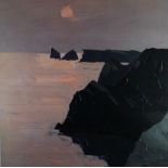 SIR KYFFIN WILLIAMS RA artist proof (12/15) print - Worms Head, Gower coastal scene at sunset,