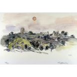 SIR KYFFIN WILLIAMS RA limited edition (360/750) colour print - Anglesey landscape with old