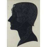 ERIC GILL engraving on Batchelor handmade paper (34/80 1924) - profile portrait of 'Emily',