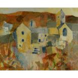 GWILYM PRICHARD mixed media with collage - Penmon Priory 1982, signed with initials and with title