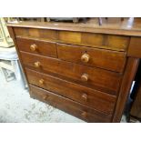 An antique chest of three long and two short drawers, 103cms h x 127 l x 49cms d Condition reports