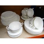 Parcel of Wedgwood plain white dinnerware Condition reports provided on request by email for this