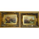 A pair of reproduction maritime prints in elaborate frames Condition reports provided on request