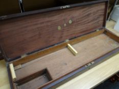 Mahogany brass bound gun case, 24 x 82cms Condition reports provided on request by email for this