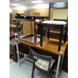 A parcel of furniture to include desk, chairs and chrome and glass table Condition reports
