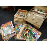 Two boxes of comics including Superman, War Lord ETC