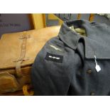RAF overcoat in a vintage leather suitcase Condition reports provided on request by email for this
