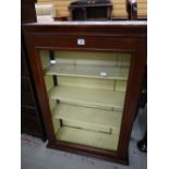 A vintage single door cabinet with painted interior and three shelves Condition reports provided