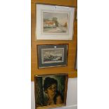 STEWART BROOKE framed watercolour - entitled 'A Village Near Banbury in Oxfordshire' together with a