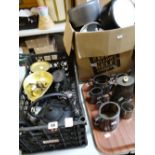 Parcel of metalware and kitchenware items including kitchen scales, teaset ETC Condition reports