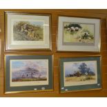 DAVID SHEPHERD four framed limited edition blind-stamped prints - 'Young Africa' (350/850), '