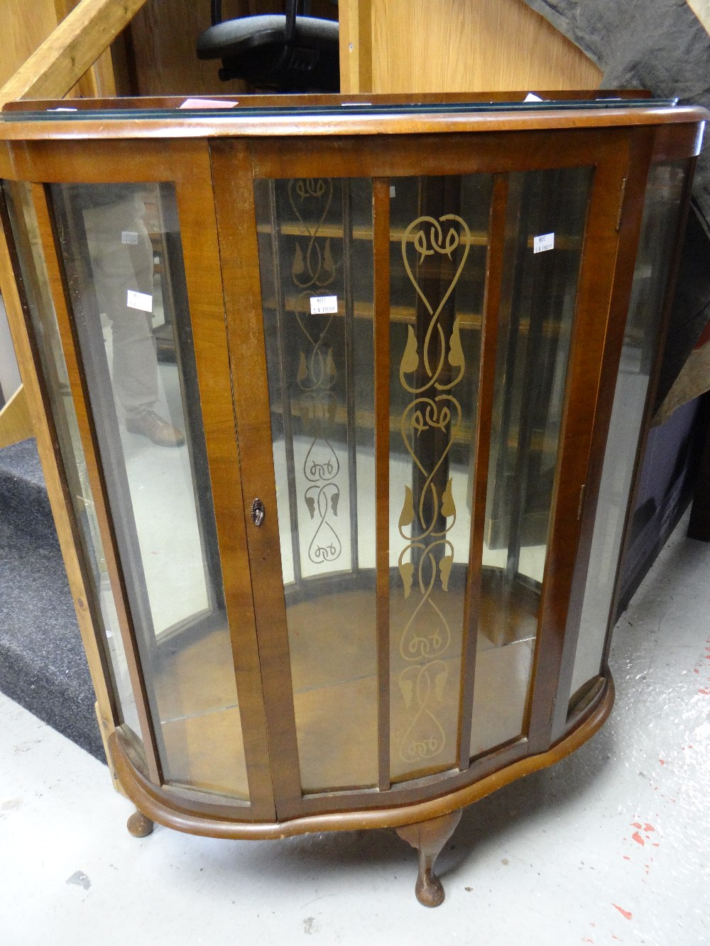 A vintage domed fancy china cabinet Condition reports provided on request by email for this