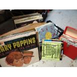 Parcel of LP and single records, mainly classical & easy listening together with a crate of framed