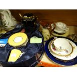 Boxed Royal Worcester coffee cans, Meissen cup and saucer, lustre teapot and stand ETC Condition