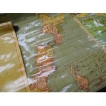 Collection of vintage classroom-style hanging wall maps Condition reports provided on request by