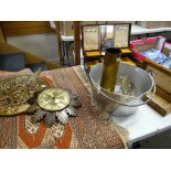 Brass shell case and trivet, wooden instrument box ETC Condition reports provided on request by