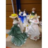 Six Royal Doulton figurines Condition reports provided on request by email for this auction