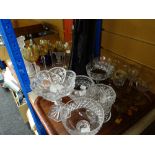 Two trays of various glassware including bowls, drinking glasses ETC Condition reports provided on