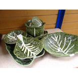 A small parcel of modern cabbage ware decorated serving bowls Condition reports provided on