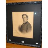 A nineteenth century French drawing of a gentleman, dated 1871, 32 x 26cms Condition reports