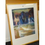 ANDREA KELLAND limited edition (44/50) colour print - entitled 'Aberbach Dinas', signed, 57 x