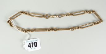 A 9ct yellow gold variety-link watch chain, 48gms Condition reports provided on request by email for