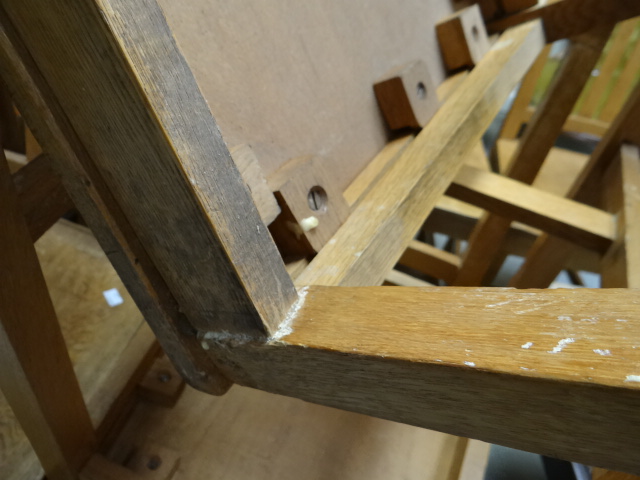 A set of twenty-six Brynmawr oak chairs of simple form with three vertical rail backs, some - Image 5 of 13