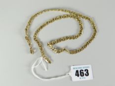 9ct gold flat link necklace, 13.7grams Condition reports provided on request by email for this