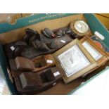 Four vintage wood planes, barometers ETC Condition reports provided on request by email for this