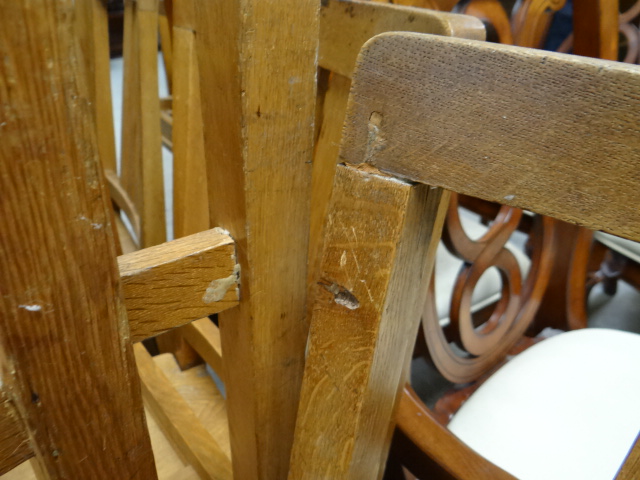 A set of twenty-six Brynmawr oak chairs of simple form with three vertical rail backs, some - Image 12 of 13