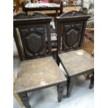 Pair of carved hall chairs Condition reports provided on request by email for this auction otherwise