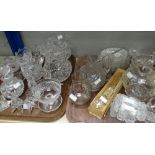 Two trays of various glassware, mainly jugs, small bowls ETC Condition reports provided on request