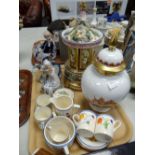 A Capodimonte-style wind up ornament, Bavarian ginger jar, vintage teaset ETC Condition reports