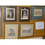 A group of prints including a pair of portrait figures Condition reports provided on request by