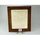 A framed typed letter dated 12 October 1970 from NASA addressed to the hotel manager at the Hilton