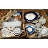 Two boxes of mainly china teaware, tea's-maid, drinking glasses ETC Condition reports provided on