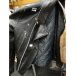 A mid-century leather 'rock 'n roll' jacket and a light mink fur coat Condition reports provided
