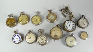 A small cardboard box containing various pocket watches and a voltage Condition reports provided