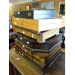 Six wooden cutlery boxes (empty) Condition reports provided on request by email for this auction
