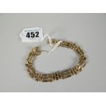 9ct gold three-bar gate bracelet, 11.7grams approx. Condition reports provided on request by email