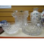 A heavy cut glass Shannon crystal ice-pail together with two heavy cut-glass bowls Condition reports