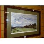 JAMES MORRISON limited edition (45/100) print - golf course with mountains in background, signed