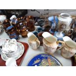 Lustre jugs, three graduated jugs, Ewenny, Wedgwood ETC Condition reports provided on request by