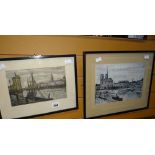Two framed BERNARD BUFFET Parisian scene prints Condition reports provided on request by email for
