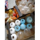 A large parcel of coloured and decorated glass lamp shades (thirteen boxes) Condition reports