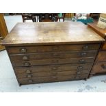 A good vintage oak six-drawer plan chest, 102cms wide x 82cms deep Condition reports provided on