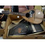 A German auto-harp zither together with a chord-harp auto-harp and a mandolin Condition reports